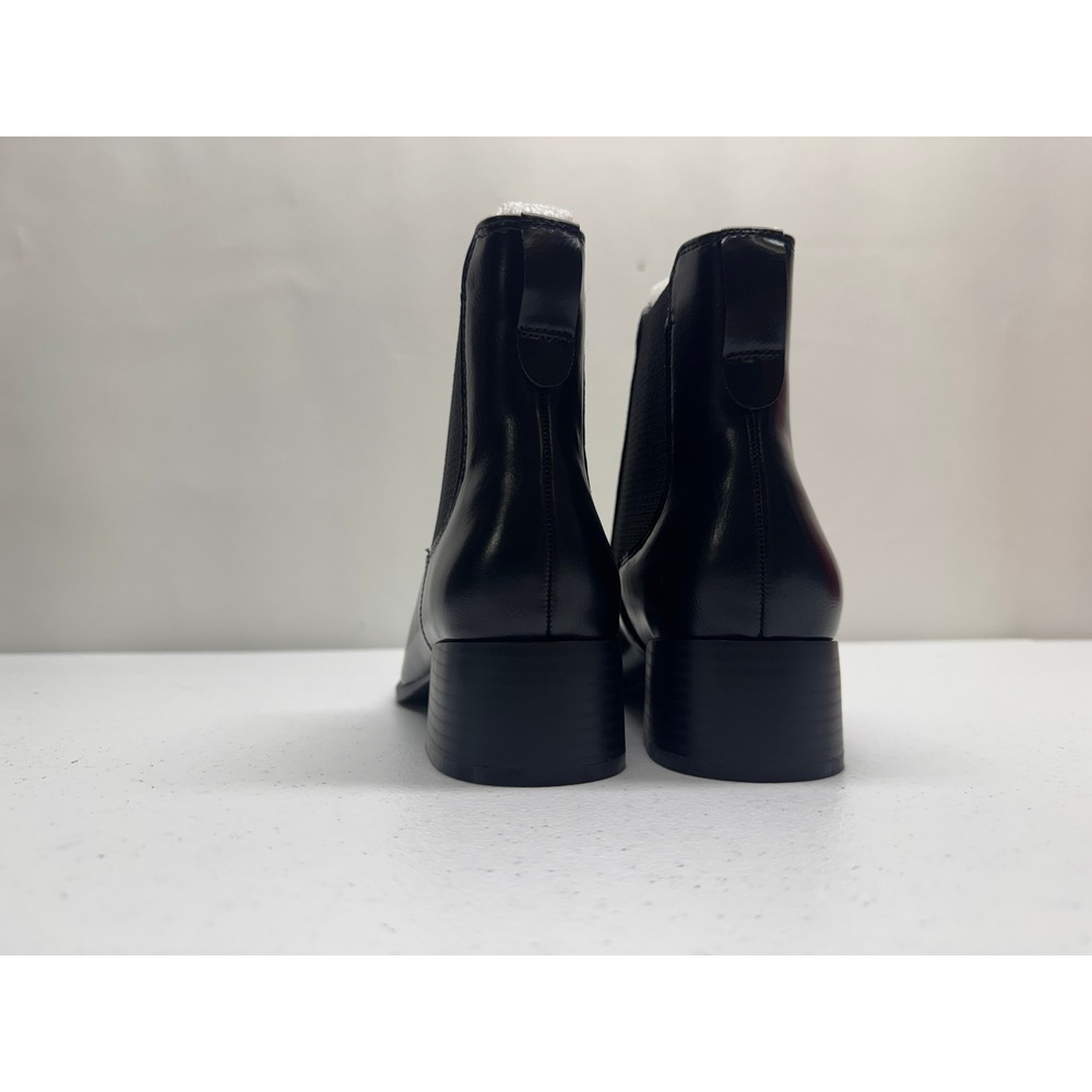 Journee Collection Ankle Boots Womens 7.5 Black Chayse Chelsea Block Heel Vegan - Picture 4 of 11